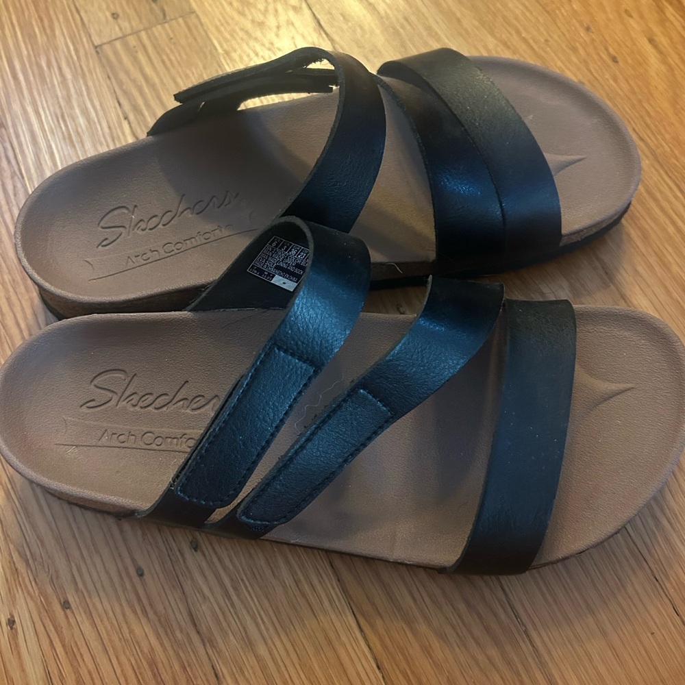 Skechers Black Strappy Sandals